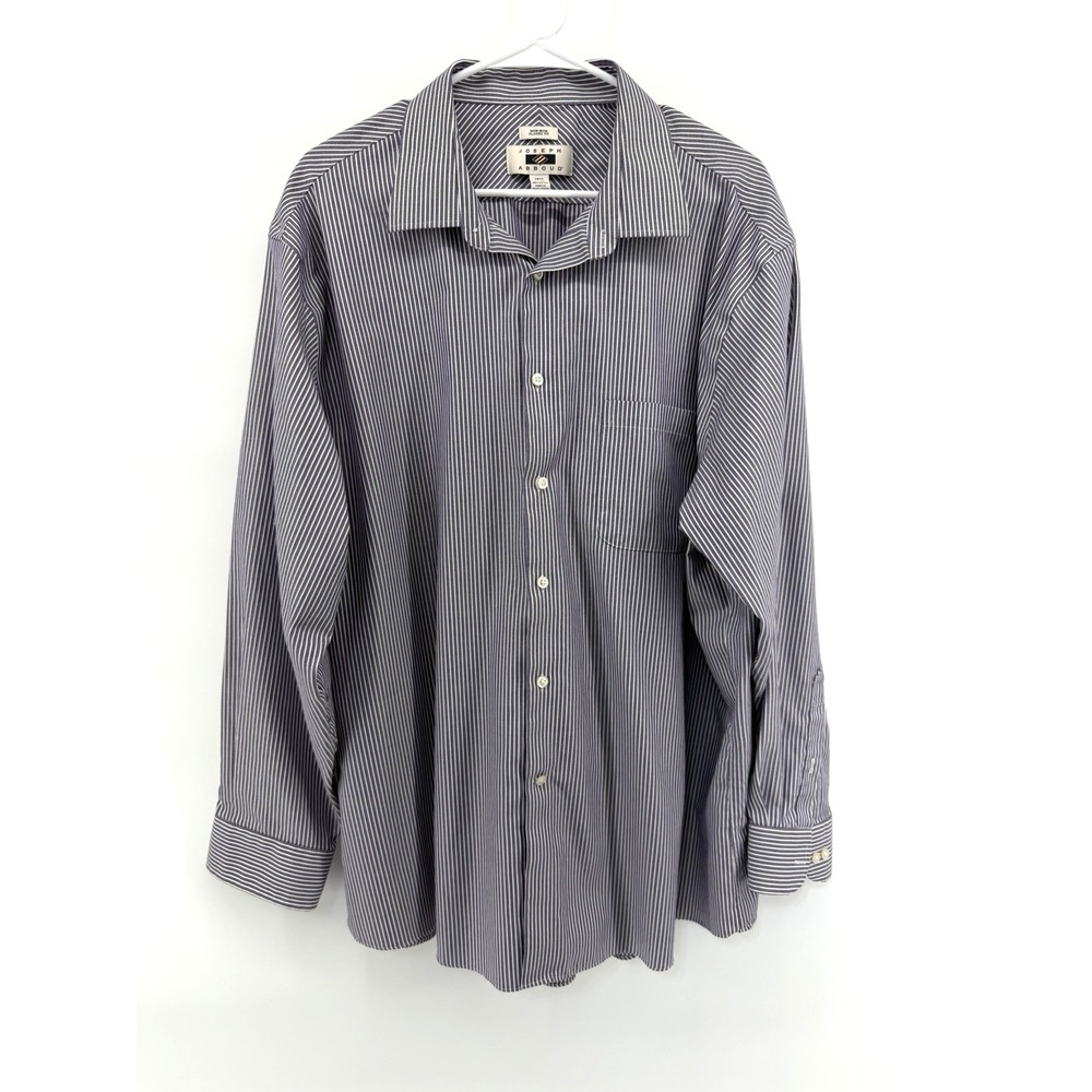 Joseph Abboud Classic Fit Cotton Dress Shirt No Iron Purple Stripe 18.5, 34/35